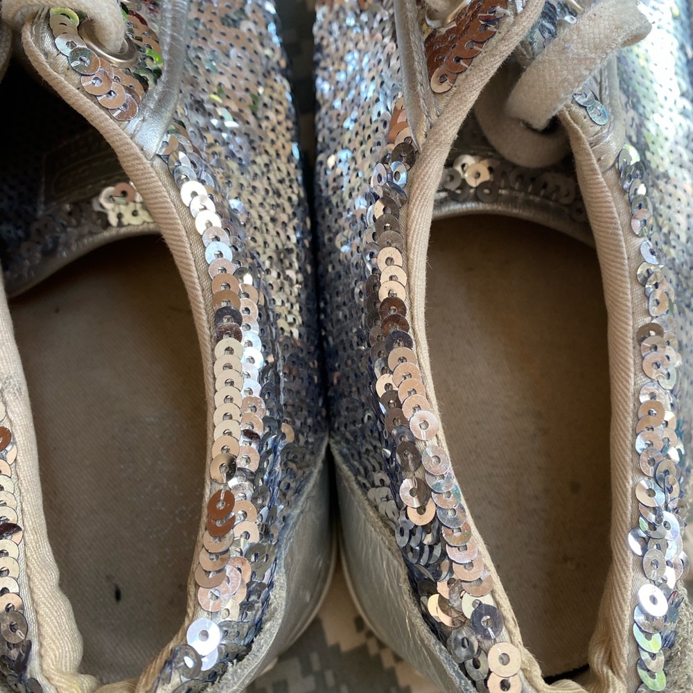 Coach Garrett Silver Sequin Women's Sneakers S 8B - Picture 13 of 13